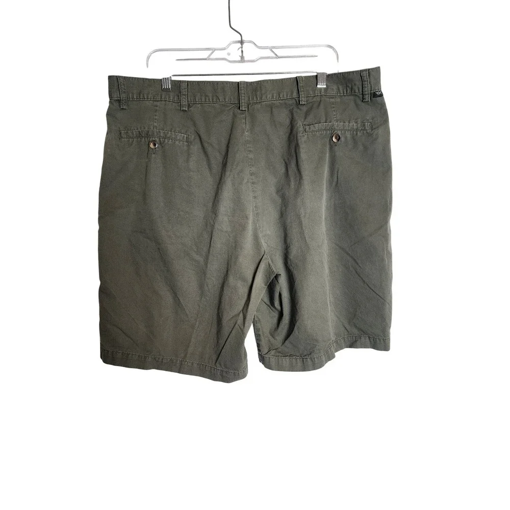 Dockers Mens Olive Green Cotton Twill Flat Front Chino Shorts Size 42 Relaxed Ft